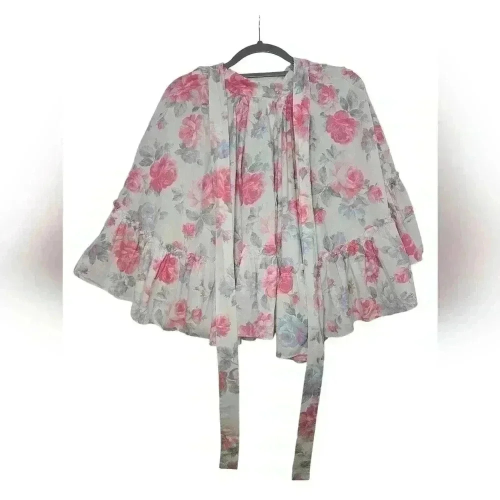 Vintage Pinafore Skirt Floral Ruffles Multicolor Junior's Size 5 *Read*